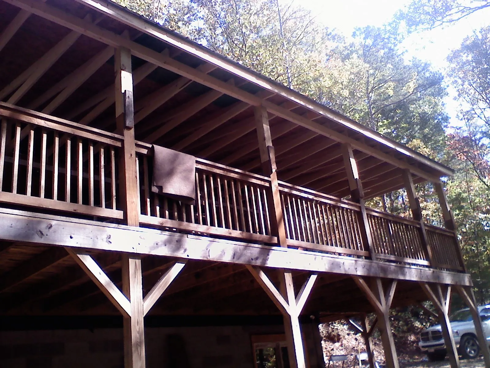Timber framing under a new elevated porch and deck — Roof Leak Repair in Kelly by Roofing Brothers